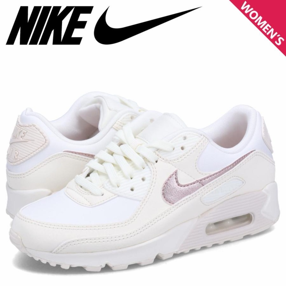 Cream & Metallic Pink Nike Air Max 90 Women Size 8.5 excellent condition